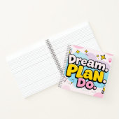 Träume. Plan. Empfohlen. - 8,5" x 8,5" SpiralNoteb Notizblock (Innenseite)