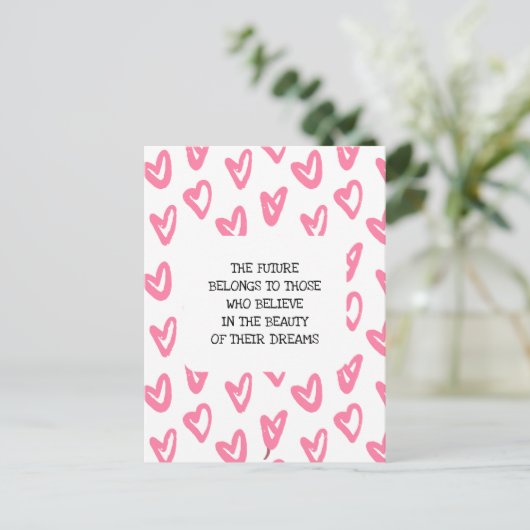 Träume Postkarte (Stehend Vorderseite)