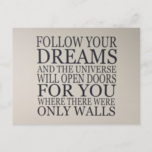 Träume Postkarte (Vorderseite)