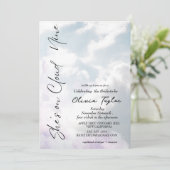 Träume Sie ist auf Cloud 9 Soft Brautparty Einladung (Stehend Vorderseite)