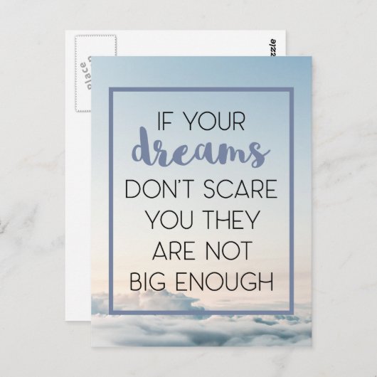 Träume Sorgfalt, die Sie zitieren Postkarte (Vorne/Hinten)