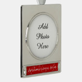 Träume Treu und Foto Banner-Ornament Silber (Rechts)