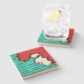 Träume und Visionen Stone Untersetzer (Seitenansicht)