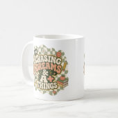 Träume verfolgen & A+ Dinge Retro Groovy Schüler D Kaffeetasse (Vorderseite Links)