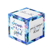 Träume. Versuch's. Macht gut. Würfel (Vorderseite Schrägansicht)