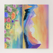 Träume vom Bergsee-Schutzgebiet Puzzle (Horizontal)