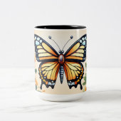 Träume vom Flattern: Der T - Shirt des Schmetterli Zweifarbige Tasse (Mittel)
