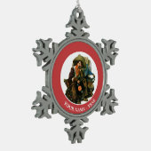 Träume vom langen Ago Schneeflocken Zinn-Ornament (Links)