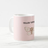 Träume vom rosa Schmetterling Kaffeetasse (Vorderseite Links)