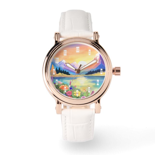 Träume von den Bergen Wallfahrtskirche Armbanduhr (Vorderseite)