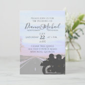 Träume von der Hochzeit von Motorrädern Einladung (Stehend Vorderseite)