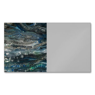 Träume von der Ocean'19 Acrylmalerei in Grau Magnetische Visitenkarte