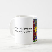 "Träume von Jamaika" weiße Tasse (Vorderseite Links)