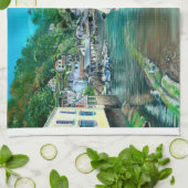 Träume von Polperro Geschirrtuch (Gefaltet)