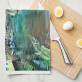 Träume von Polperro Geschirrtuch (Viertel Falte)