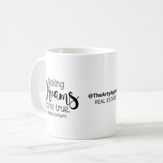 Träume wahr werden echte Anwesen Agent Promo Kaffeetasse (Vorderseite Links)