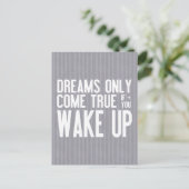 Träume wahr werden postkarte (Stehend Vorderseite)