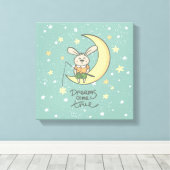 Träume wahr werden | Sonnig auf dem Mond Leinwanddruck (Insitu (Holzboden))