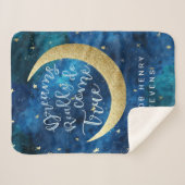 Träume wahrhaft Treue zu Moon & Stars Kindername Sherpadecke (Vorderseite (Horizontal))