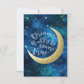Träume wahrhaftig Treue zu Moon Stars Kinderdusche Dankeskarte (Rückseite)