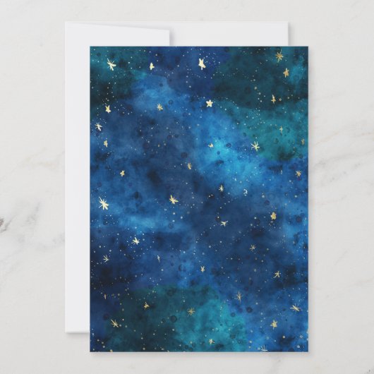 Träume wahrhaftig Treue zu Moon Stars Kinderdusche Einladung (Rückseite)