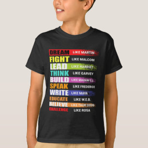 Träume wie Martin Lead wie Harriet Black History T-Shirt