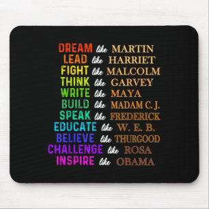 Träume wie Martin, leite wie Harriet, der Schwarze Mousepad