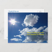 Träume wünscht Wolken Sonne Postkarte (Vorne/Hinten)