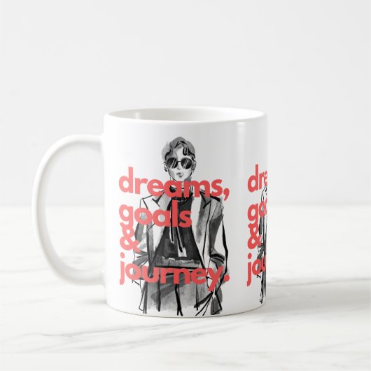 Träume Ziele und Reise-Tasse Kaffeetasse (Links)