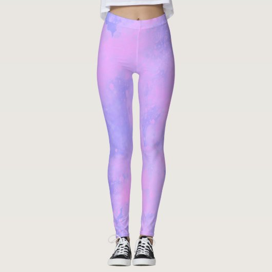 Traumeffekt Spritzer Wolken rosa und lila Leggings (Vorderseite)