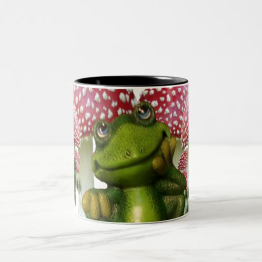 Träumen des Frosches Zweifarbige Tasse (Mittel)