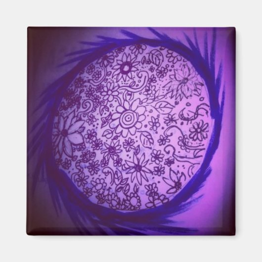 Träumen des lila Mondes Magnet (Vorne)