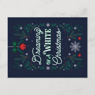 Träumen einer weißen Weihnachtskarte Feiertagspostkarte