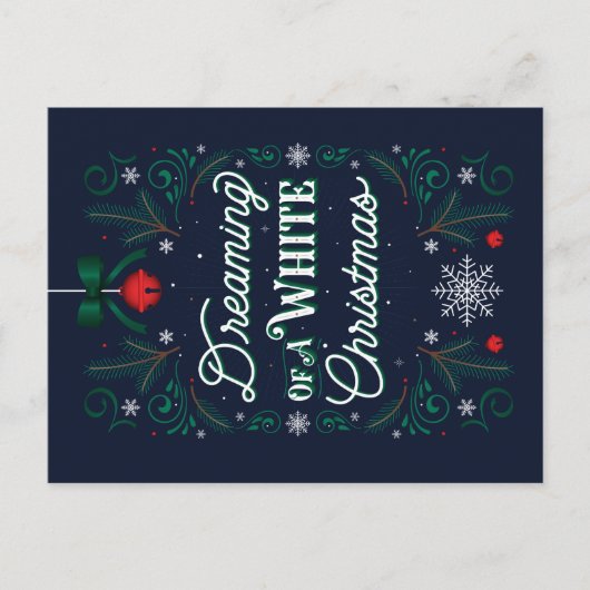 Träumen einer weißen Weihnachtskarte Feiertagspostkarte (Vorderseite)