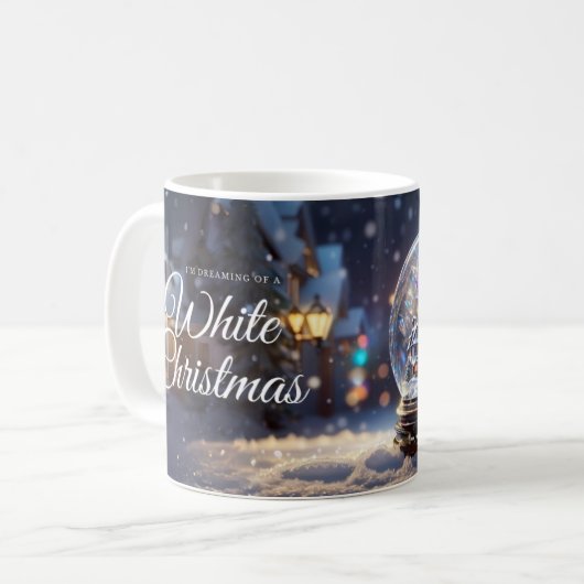 Träumen einer weißen Weihnachtszeit-Tasse, Schneeg Kaffeetasse (Vorderseite Links)