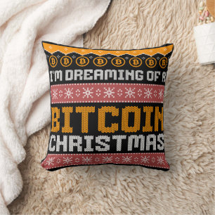 Träumen eines BITCOIN CHRISTMAS Imitats Strick Mus Kissen