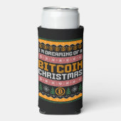 Träumen eines BITCOIN CHRISTMAS Imitats Strick Mus Selters Dosenkühler (Seltzer Vorderseite)
