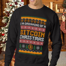 Träumen eines BITCOIN CHRISTMAS Imitats Strick Mus Sweatshirt