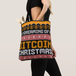 Träumen eines BITCOIN CHRISTMAS Imitats Strick Mus Tasche