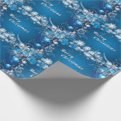 Träumen eines blauen Weihnachten Geschenkpapier (Ecke)