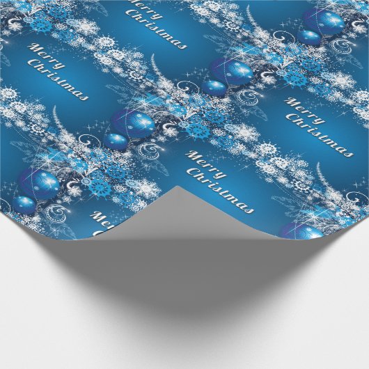 Träumen eines blauen Weihnachten Geschenkpapier (Ecke)
