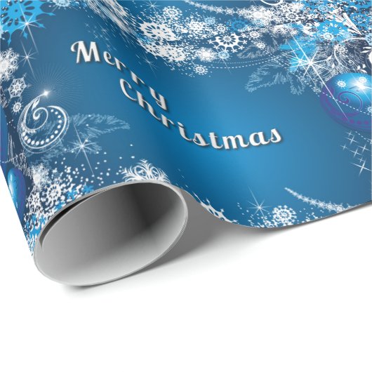 Träumen eines blauen Weihnachten Geschenkpapier (Rolleneckpunkt)