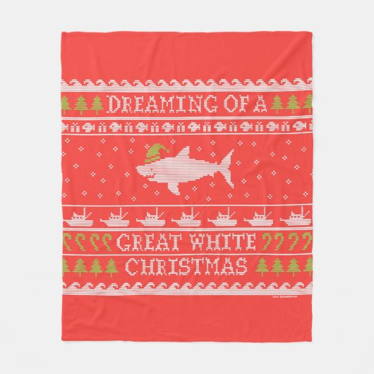 Träumen eines großen weißen Hais rosa Ugly Sweater Fleecedecke (Vorderseite)