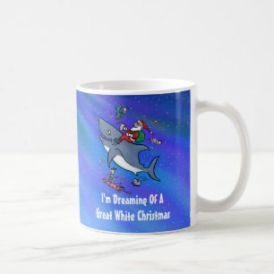 Träumen eines großen weißen Hais Weihnachten Kaffeetasse