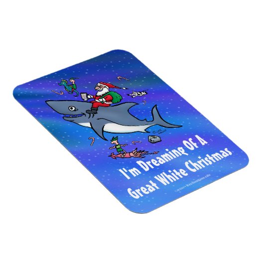 Träumen eines großen weißen Hais Weihnachten Magnet (Rechte Seite)