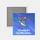 Träumen eines großen weißen Hais Weihnachten Magnet (Vorderseite/Rückseite)