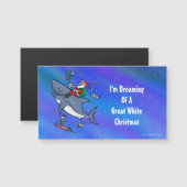 Träumen eines großen Weißen Hais Weihnachten Magnetkarte (Vorne/Hinten)