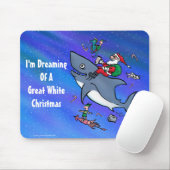 Träumen eines großen weißen Hais Weihnachten Mousepad (Mit Mouse)