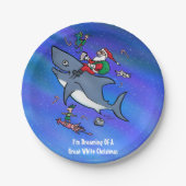 Träumen eines großen Weißen Hais Weihnachten Pappteller (Vorderseite)