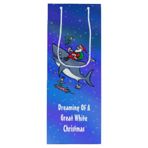 Träumen eines großen Weißen Hais Weihnachtsgewohnh Geschenktüte Für Weinflaschen